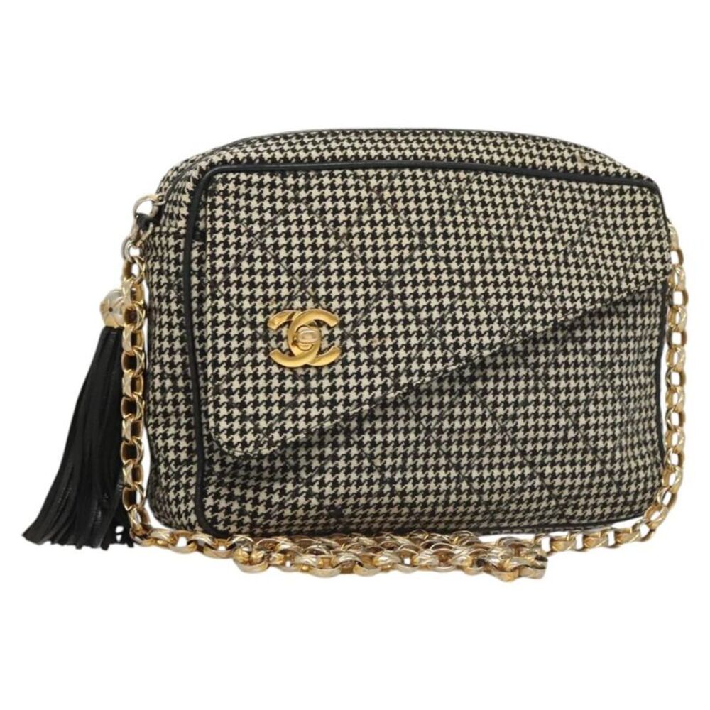 Chanel Vintage Front Pocket Camera Canvas White Canvas Shoulder Bag Bag